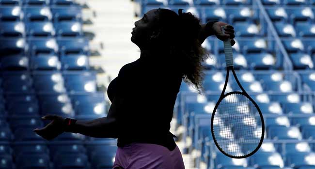Serena Williams of the US practices on August 25, 2022 as she prepares for the 2022 US Open at the USTA Billie Jean King National Tennis Center in New York. AFP