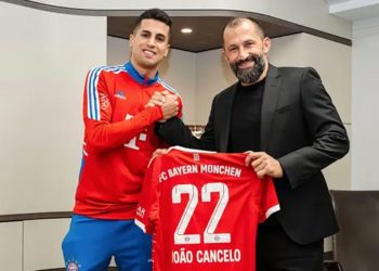 João Cancelo completes his loan move to Bayern Munich. Photograph: Bayern Munich