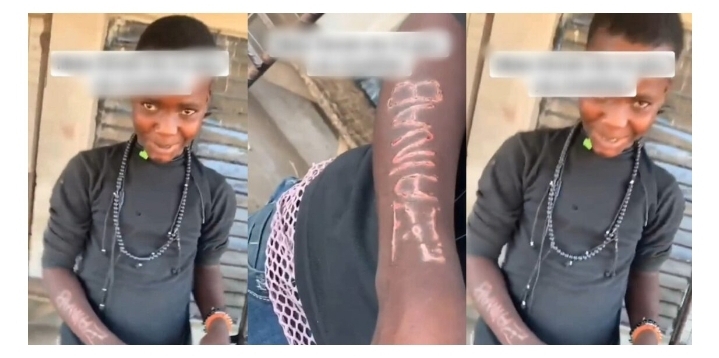 So this is love! Young pepper seller carves his girlfriend’s name on his arm (video)