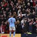 Manchester United’s English striker Marcus Rashford celebrates scoring the team’s second goal during the English Premier League football match between Manchester United and Manchester City at Old Trafford in Manchester, north west England, on January 14, 2023. (Photo by Oli SCARFF / AFP)