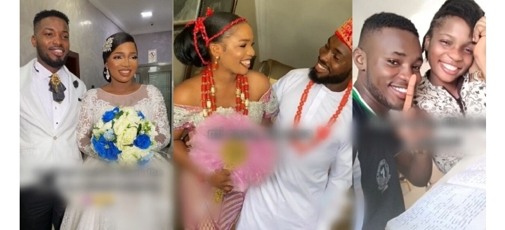 Nigerian lady marries man who was her reading partner in school, their glow-up wow netizens (Video)