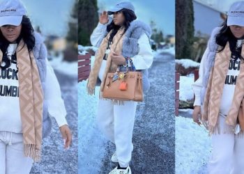 “Baby on the way ?” – Media personality, Toke Makinwa sparks pregnancy rumours with new photos, netizens reacts