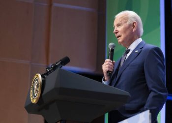 US President Joe Biden speaks during the White House Conference on Hunger, Nutrition, and Health at the Ronald Reagan Building in Washington, DC, September 28, 2022. (Photo by Oliver Contreras / AFP)