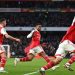 Arsenal’s English midfielder Reiss Nelson (C) celebrates after scoring his team third goal of the team during the English Premier League football match between Arsenal and Bournemouth at the Emirates Stadium in London on March 4, 2023. (Photo by Glyn KIRK / AFP)