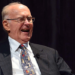 This handout from Intel Corporation taken in 2015 and released on March 24, 2023 shows Gordon Moore, co-founder of Intel Corporation, being interviewed during 50th anniversary ceremonies of Moore’s Law. (Photo by Walden KIRSCH / INTEL CORPORATION / AFP)