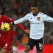 Manchester United’s English striker Marcus Rashford (R) vies with Liverpool’s Dutch defender Virgil van Dijk (L) during the English Premier League football match between Liverpool and Manchester United at Anfield in Liverpool, north west England on March 5, 2023. (Photo by Paul ELLIS / AFP) /