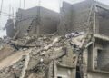 Scene of the collapsed building yesterday. PHOTO: ENIOLA DANIEL