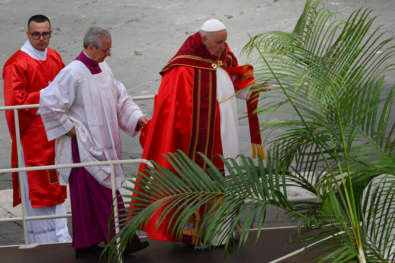 Pope presides over Palm Sunday after hospital stay 1 Pope presides over Palm Sunday after hospital stay