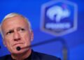 France’s head coach Didier Deschamps gives a press conference to announce the French squad for the upcoming UEFA Euro 2024 football tournament qualifying matches in Paris, on May 31, 2023. (Photo by FRANCK FIFE / AFP)