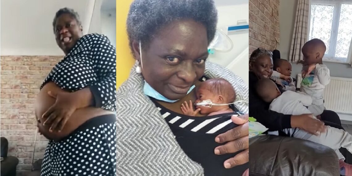54-year-old woman becomes mother to triplets after waiting for 21 years (Video)