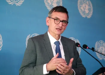 Volker Perthes, the UN envoy for Sudan, speaks during a conference in Khartoum, Sudan, in 2022 [File: AP]