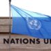 A flag is seen on a building during the Human Rights Council at the United Nations in Geneva, Switzerland February 27, 2023. REUTERS/Denis Balibouse/File Photo