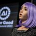 AI robot frontwoman “Desdemona” by Hanson Robotics performs during the world’s largest gathering of humanoid AI Robots as part of the International Telecommunication Union (ITU) AI for Good Global Summit in Geneva, on July 5, 2023. (Photo by Fabrice COFFRINI / AFP)