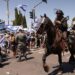 Members of Israel’s mounted security forces arrive at the site of a demonstration at the entrance of the parliament (Knesset) in Jerusalem on July 24, 2023, amid a months-long wave of protests against the government’s planned judicial overhaul. – Israeli lawmakers on July 24 prepared for a final vote on a major component of the hard-right government’s controversial judicial reforms even as US President Joe Biden called for postponing the “divisive” bill that has triggered mass protests. (Photo by HAZEM BADER / AFP)