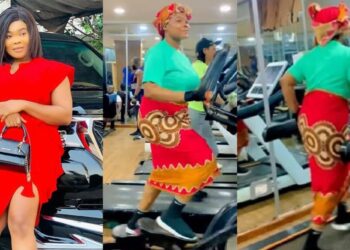 Actress Ruby Ojiakor causes a stir as she hits the gym in traditional attire (Video)