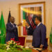 President William Ruto with his host Denis Sassou N'Guesso after the signing of agreements and MoUs between Kenya and Republic of Congo at the Palais du Peuple in Brazzaville on July 8, 2023.
Image: PCS