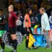 [FILE PHOTO] Nigeria’s coach Randy Waldrum (R) speaks with German assistant referee Katrin Rafalski (2nd R) during the Australia and New Zealand 2023 Women’s World Cup Group B football match between Australia and Nigeria at Brisbane Stadium in Brisbane on July 27, 2023. (Photo by Patrick Hamilton / AFP)