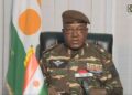 General Abdourahamane Tchiani, Niger Republic new strongman, speaking on national television (Photo by – / ORTN – Télé Sahel / AFP)