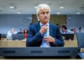 Dutch far-right leader Geert Wilders at the trial of the Pakistani cricketer found guilty of urging his murder © Remko de Waal / ANP/AFP