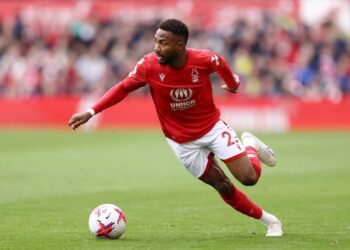 Emmanuel Dennis of Nottingham during the Premier League match between Nottingham Forest and Wolverhampton Wanderers at City Ground on April 01, 2023 in Nottingham, England. (Photo: AFP)