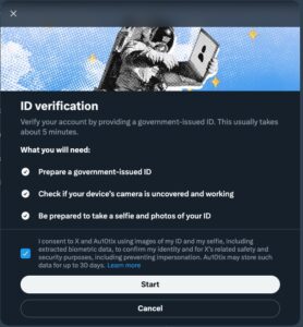 X launches government ID account verification 1 government ID account verification