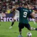 Arsenal’s Brazilian forward #09 Gabriel Jesus scores his team’s second goal during the UEFA Champions League 1st round day 3 Group B football match between Sevilla FC and Arsenal at the Ramon Sanchez Pizjuan stadium in Seville on October 24, 2023. (Photo by CRISTINA QUICLER / AFP)