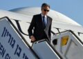 US Secretary of State Antony Blinken disembarks at Israel’s Ben Gurion airport in Tel Aviv for a surprise visit to the West Bank city of Ramallah to meet with Palestinian President Mahmoud Abbas on November 5, 2023, amid ongoing battles between Israel and the militant group Hamas. (Photo by JONATHAN ERNST / POOL / AFP)