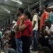 Nigeria supporters react after Ivory Coast won as they watch the Africa Cup of Nations (CAN) 2024 final football match between Ivory Coast and Nigeria that is played in Ivory Coast, at the Onikan stadium in Lagos on February 11, 2024. (Photo by FAWAZ OYEDEJI / AFP)